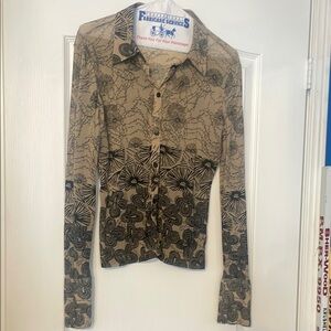 Stylish Tan and Black Women's Top